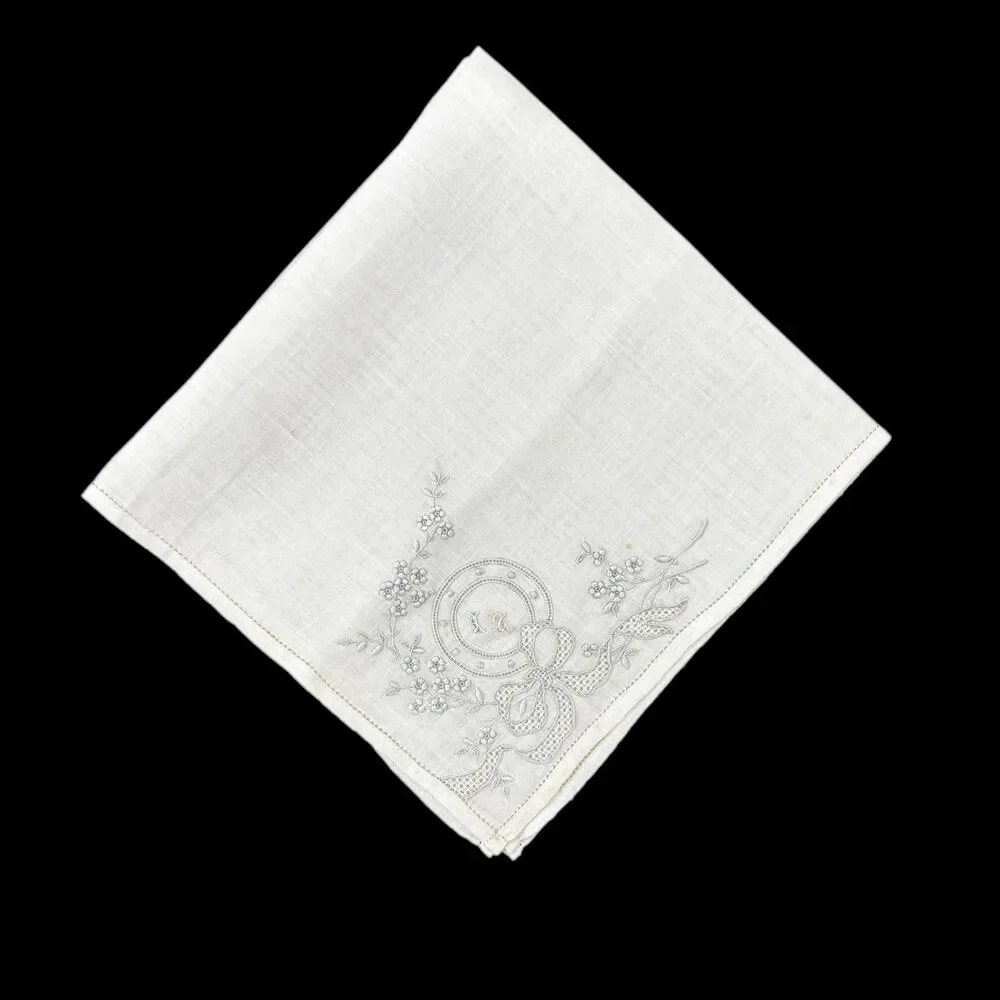 Antique Heirloom Linen Handkerchief Wedding Cottage Vintage Feminine Dainty
